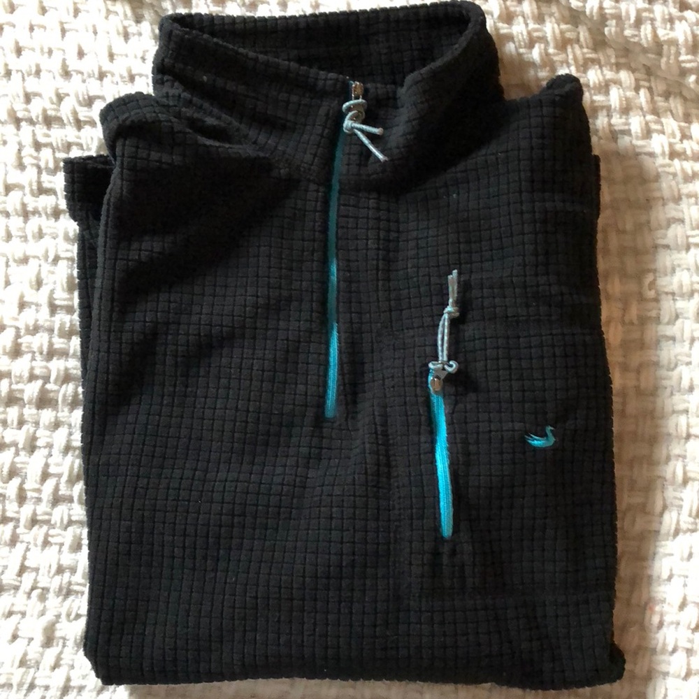 Southern marsh black and turquoise zip up